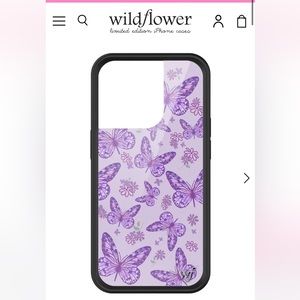 Wildflower Purple Butterfly iPhone 14 Pro case